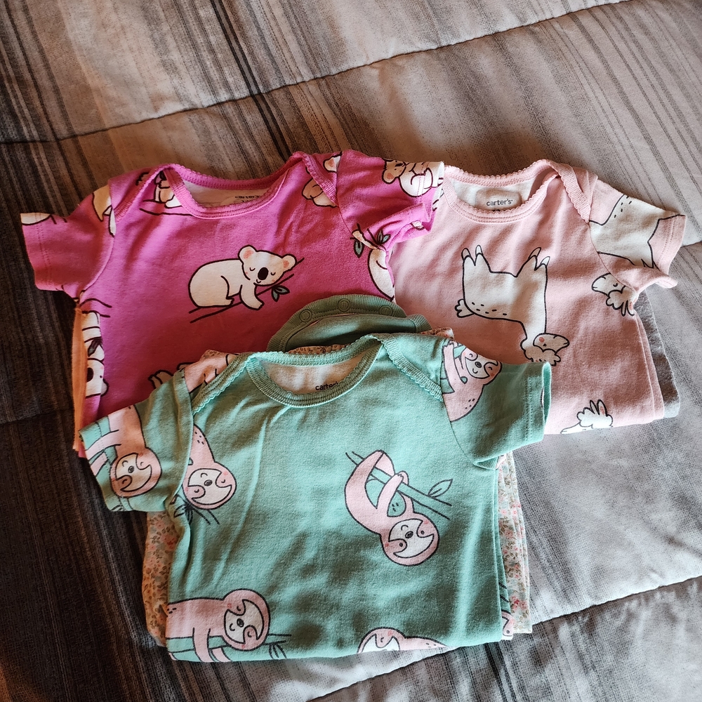 Kids Pajamas Set - Pink, Green, and Cream